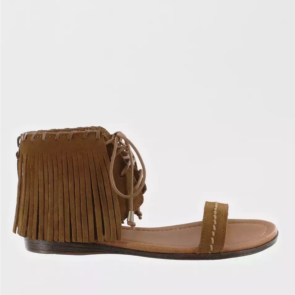 Women's Brown Fringe Sandals Size 9 Suede NWT Bohemian Comfortable Minnetonka